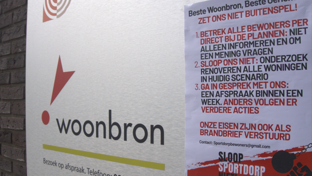 Een bom onder het sloopplan van Woonbron: Sportdorpers strijdbaar tegen sloop